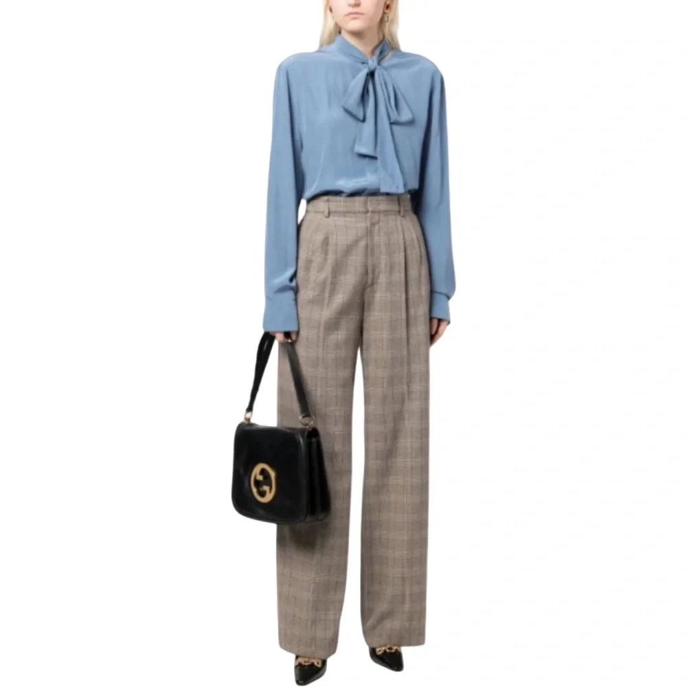 Vintage Gucci Blondie 1970s Black Leather Accordion Shoulder Bag Interlocking GG - Picture 7 of 16